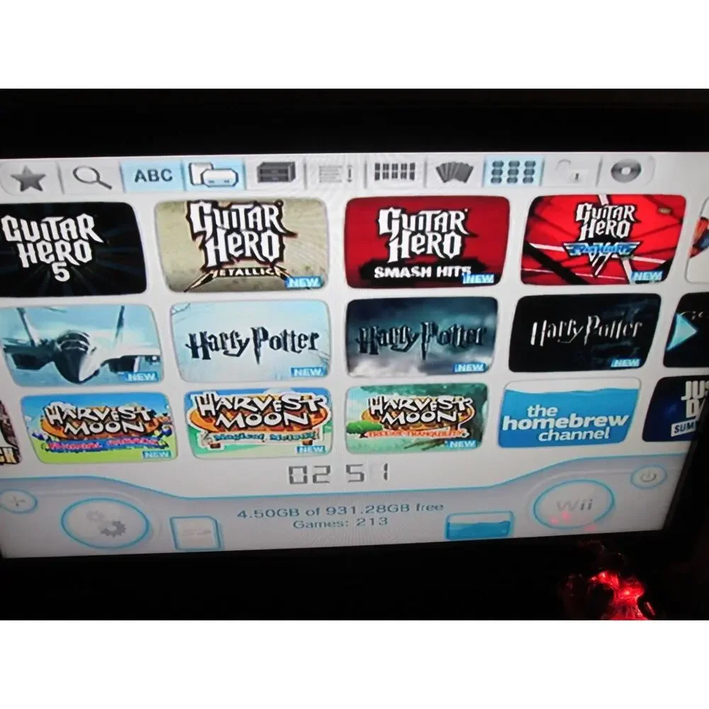 Nintendo Wii 1TB HDMI Red Wii Mote Black Wireless Controller +/Accessories